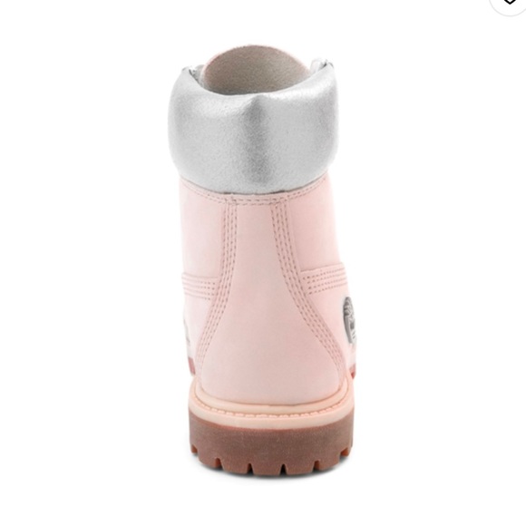 Womens Timberland 6" Metallic Collar Premium Boot - Cameo Rose / Silver - Picture 12 of 15